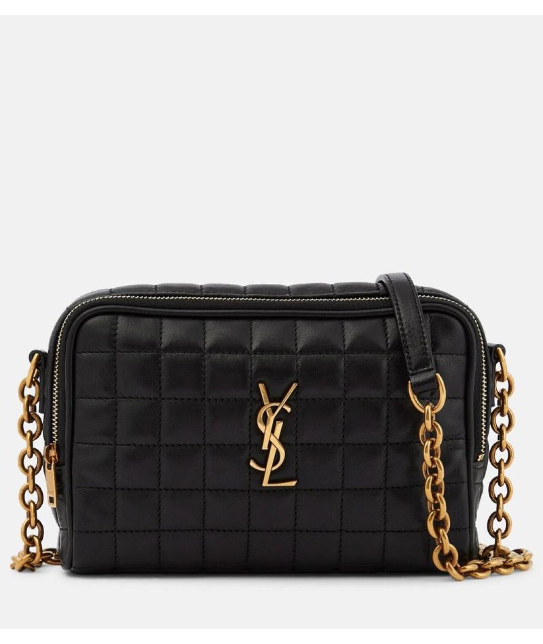 SAINT LAURENT Черная кожаная сумка через плечо, фото 7