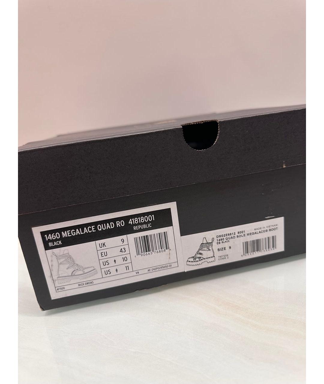 RICK OWENS Черные кожаные высокие ботинки, фото 4