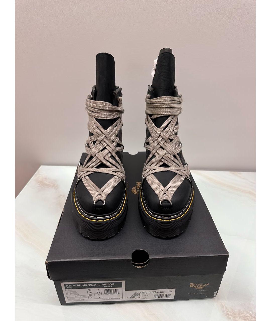 RICK OWENS Черные кожаные высокие ботинки, фото 3