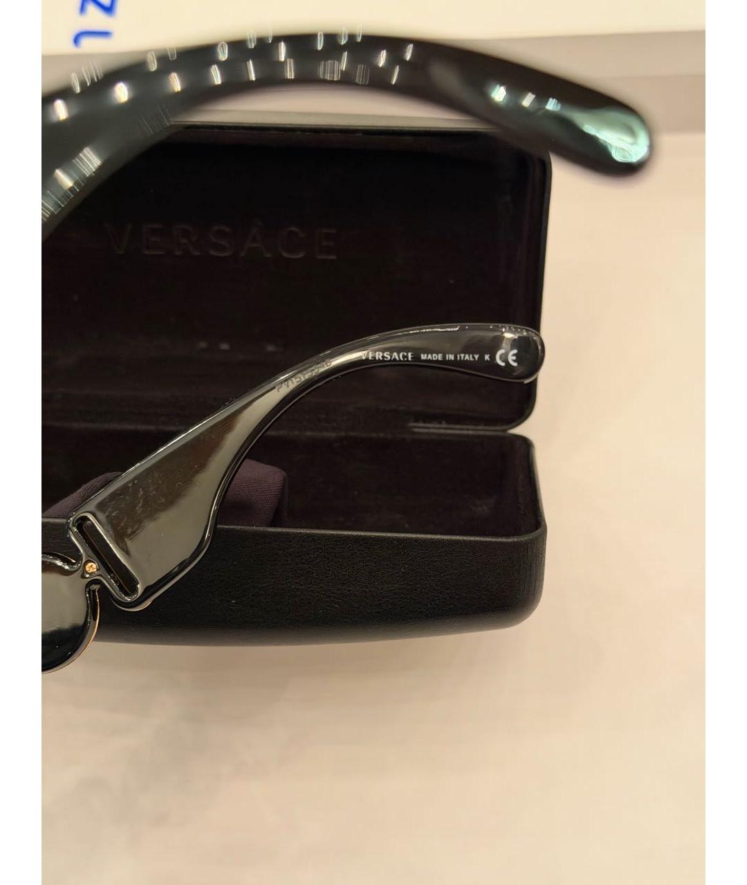 VERSACE Черные пластиковые солнцезащитные очки, фото 4