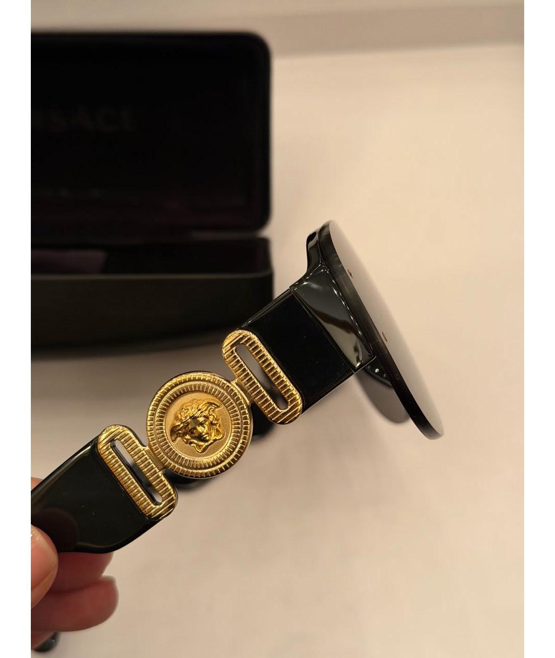 VERSACE Черные пластиковые солнцезащитные очки, фото 6