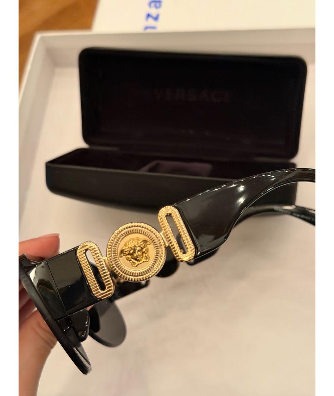 VERSACE Черные пластиковые солнцезащитные очки, фото 5