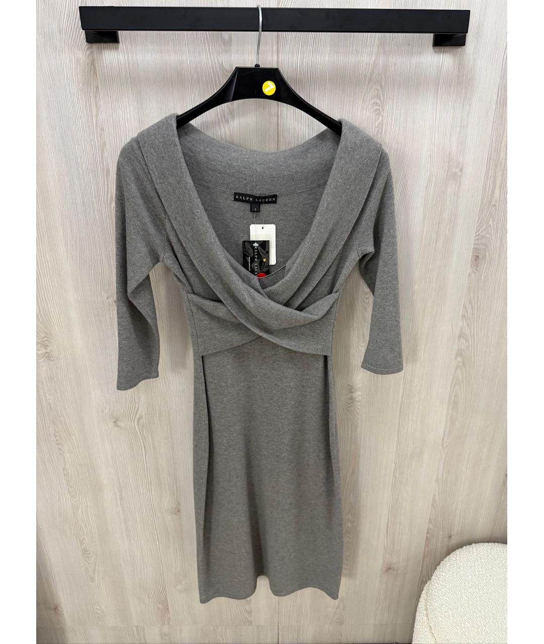 RALPH LAUREN Серое кашемировое повседневное платье, фото 5