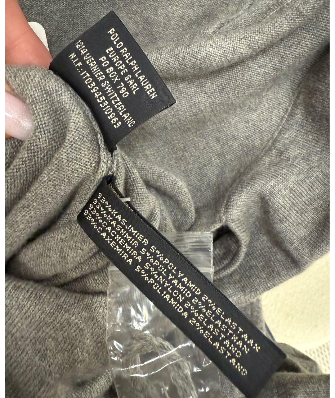 RALPH LAUREN Серое кашемировое повседневное платье, фото 4