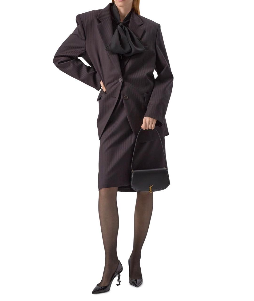 SAINT LAURENT Черная кожаная сумка тоут, фото 4