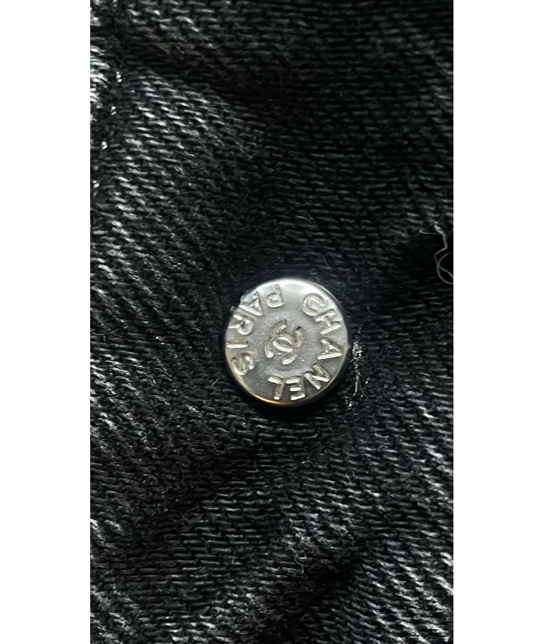 CHANEL Черные хлопковые прямые джинсы, фото 8