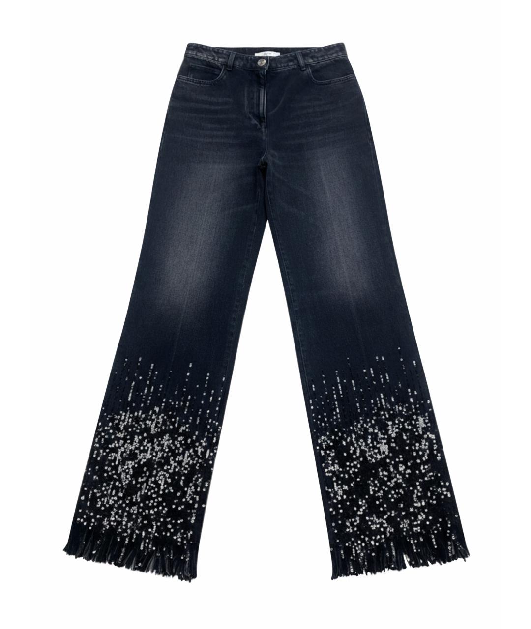 CHANEL Черные хлопковые прямые джинсы, фото 1