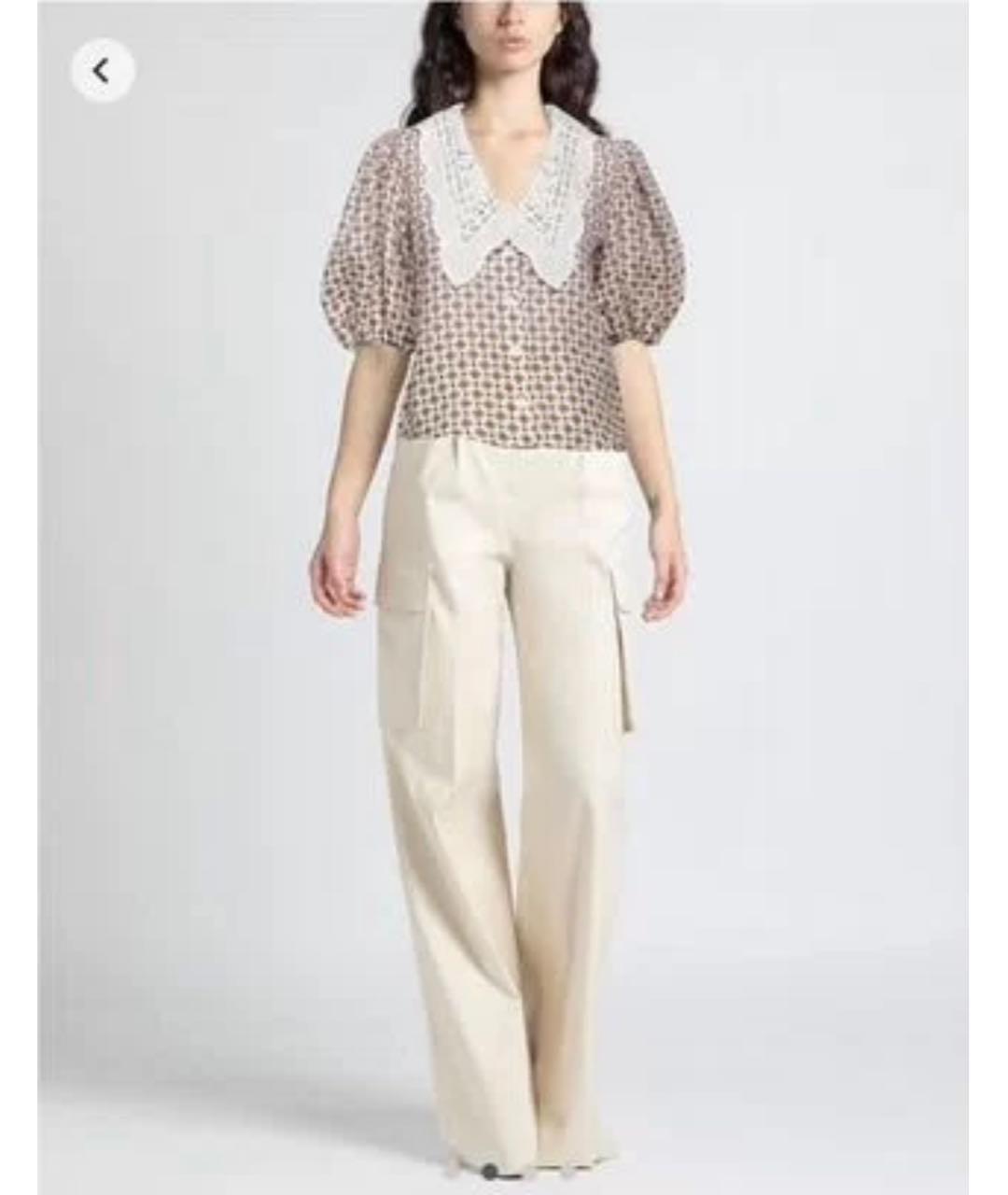 MAJE Бежевая хлопковая блузы, фото 5