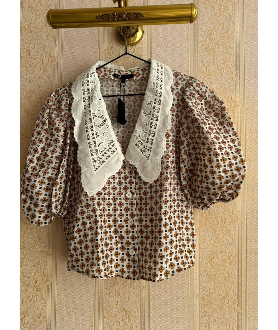 MAJE Бежевая хлопковая блузы, фото 2