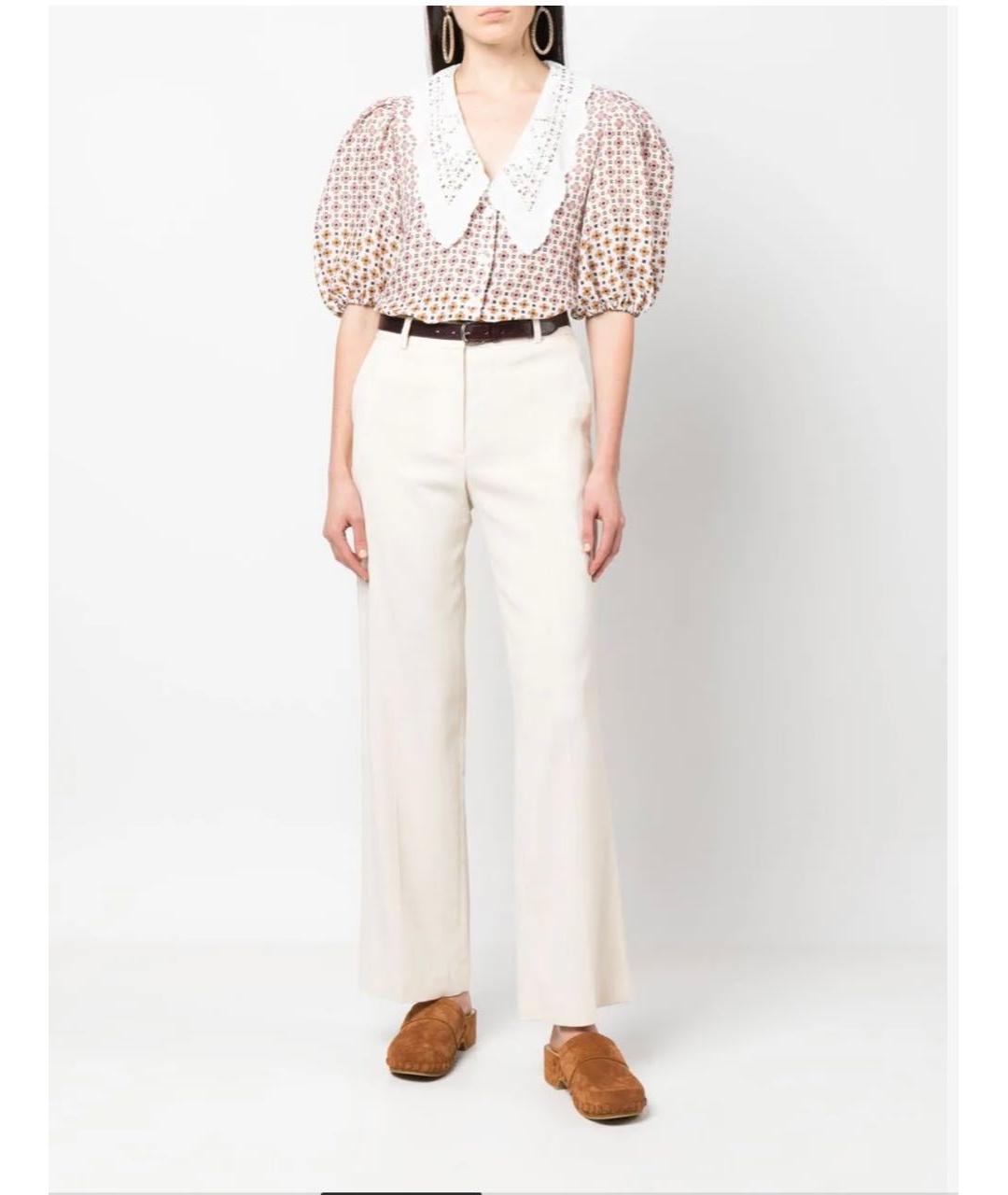 MAJE Бежевая хлопковая блузы, фото 8