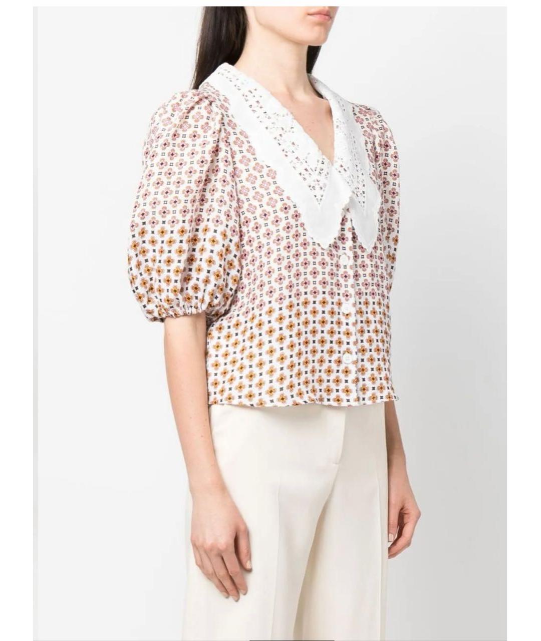 MAJE Бежевая хлопковая блузы, фото 6