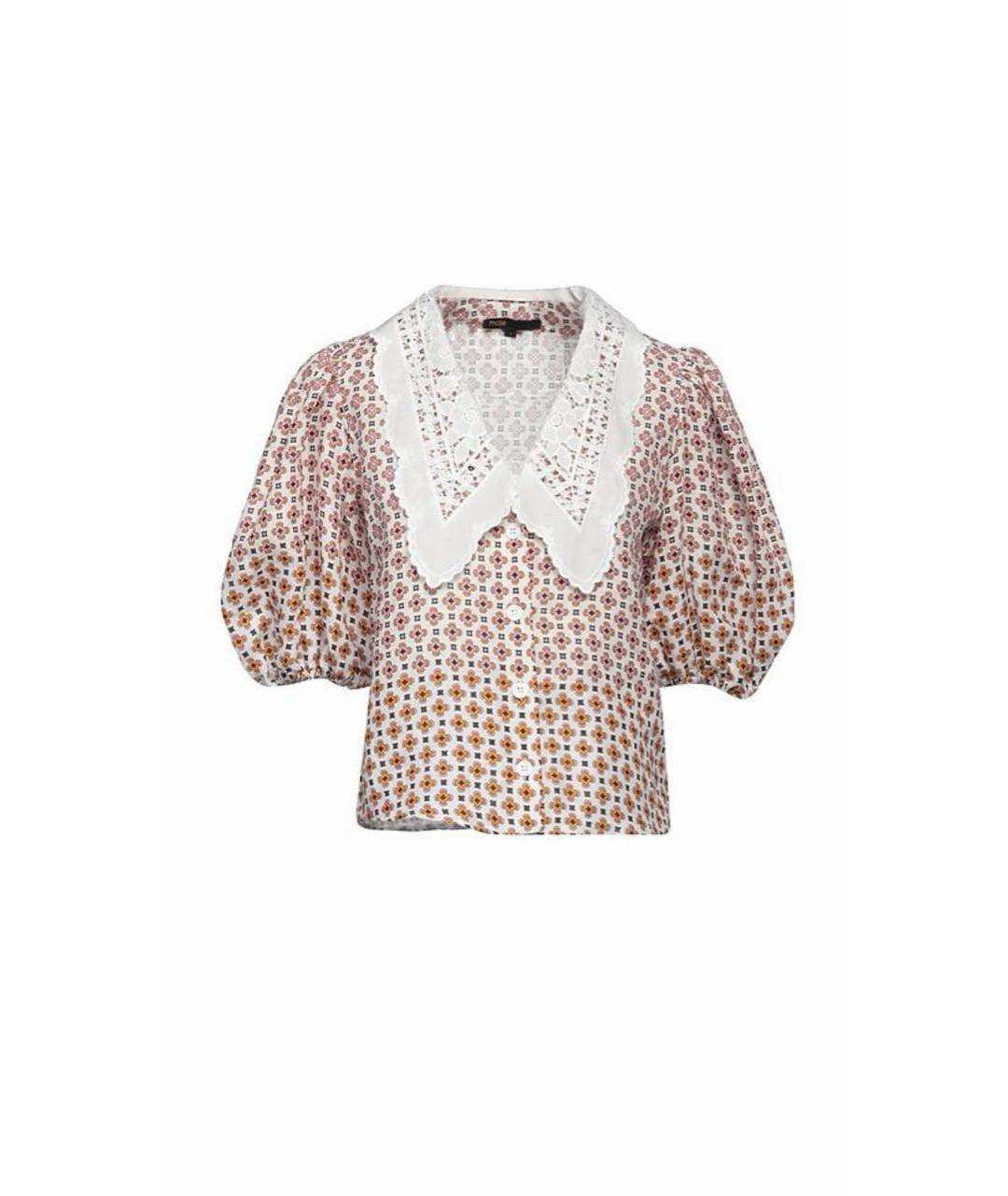 MAJE Бежевая хлопковая блузы, фото 9