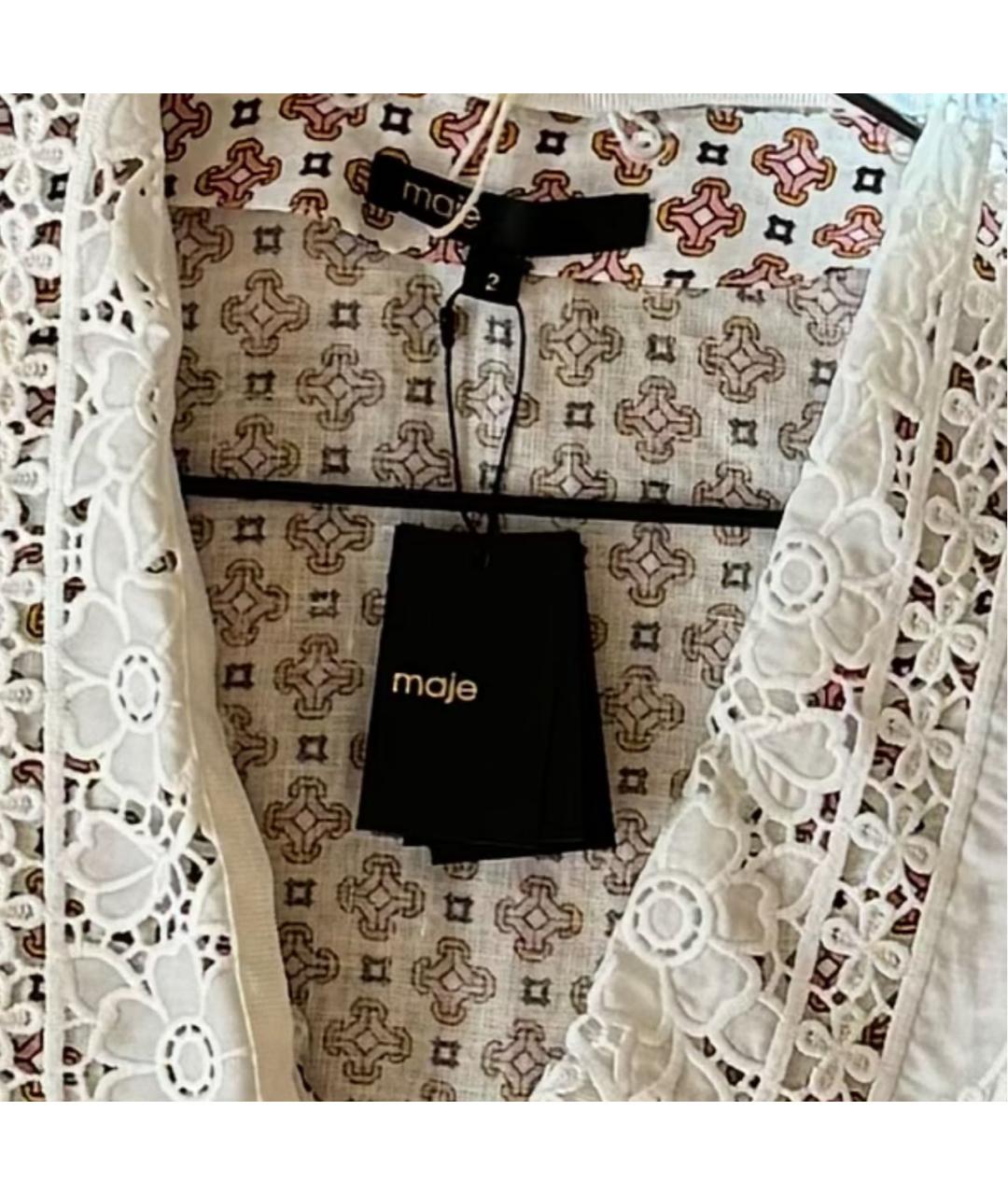 MAJE Бежевая хлопковая блузы, фото 4