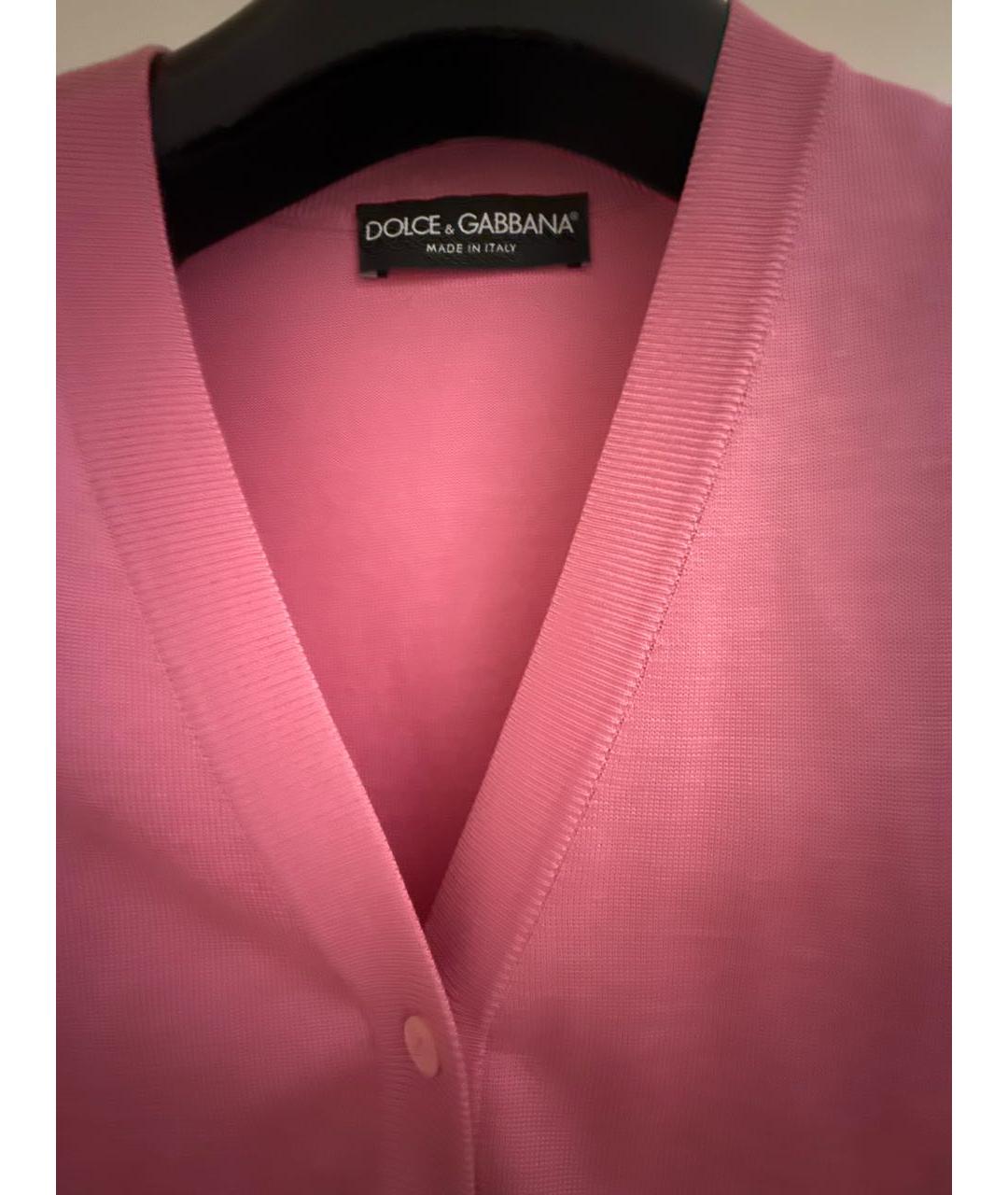 DOLCE&GABBANA Розовый шелковый кардиган, фото 2