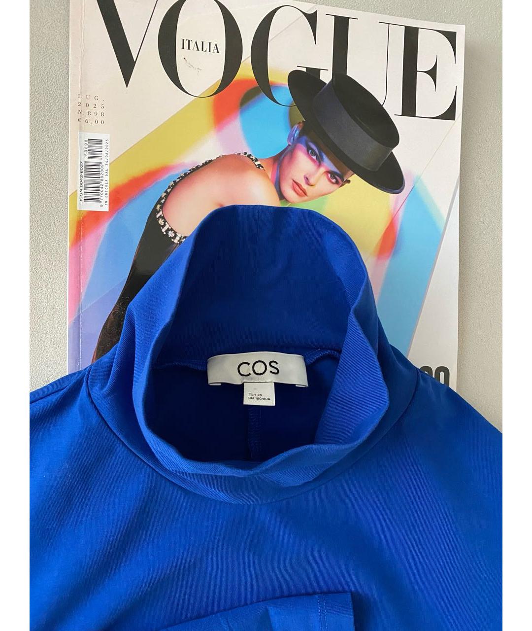 COS Синее хлопковое коктейльное платье, фото 3