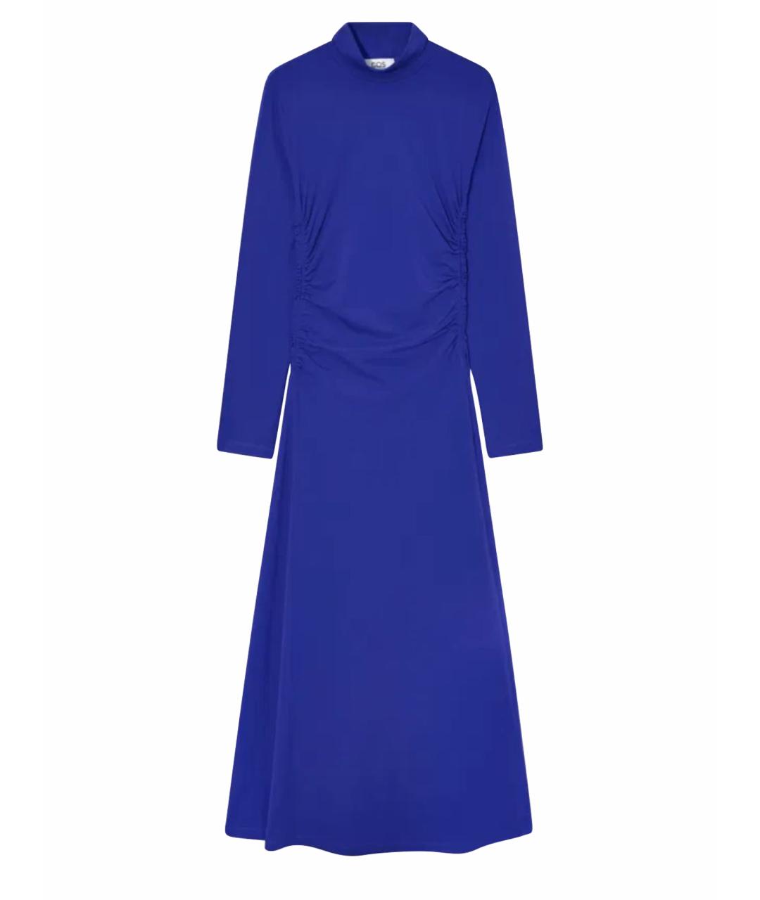 COS Синее хлопковое коктейльное платье, фото 1