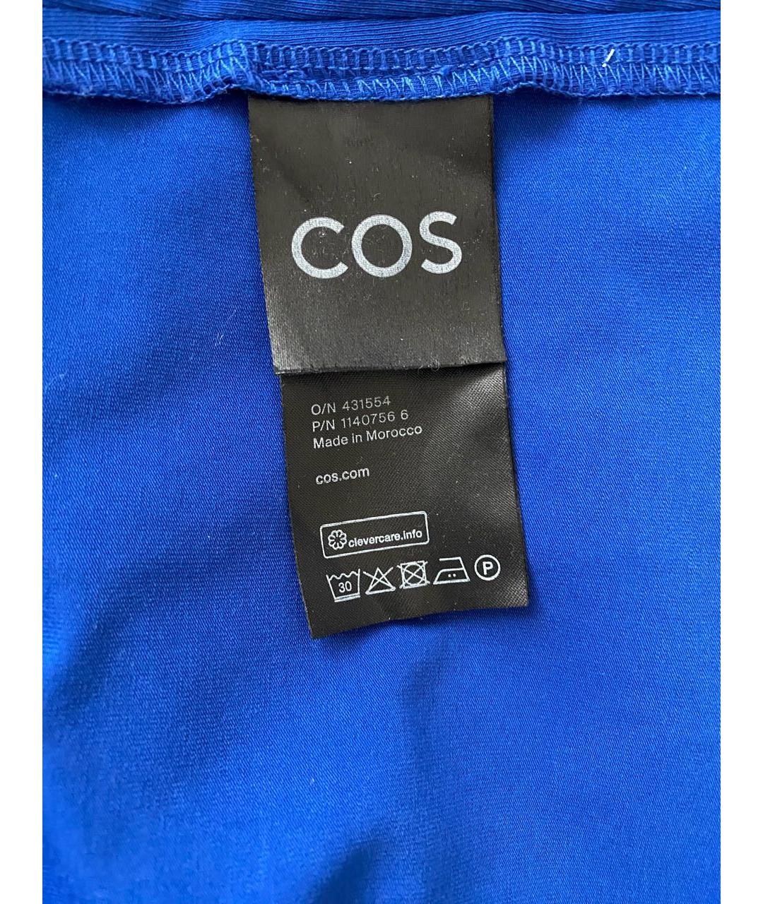 COS Синее хлопковое коктейльное платье, фото 5