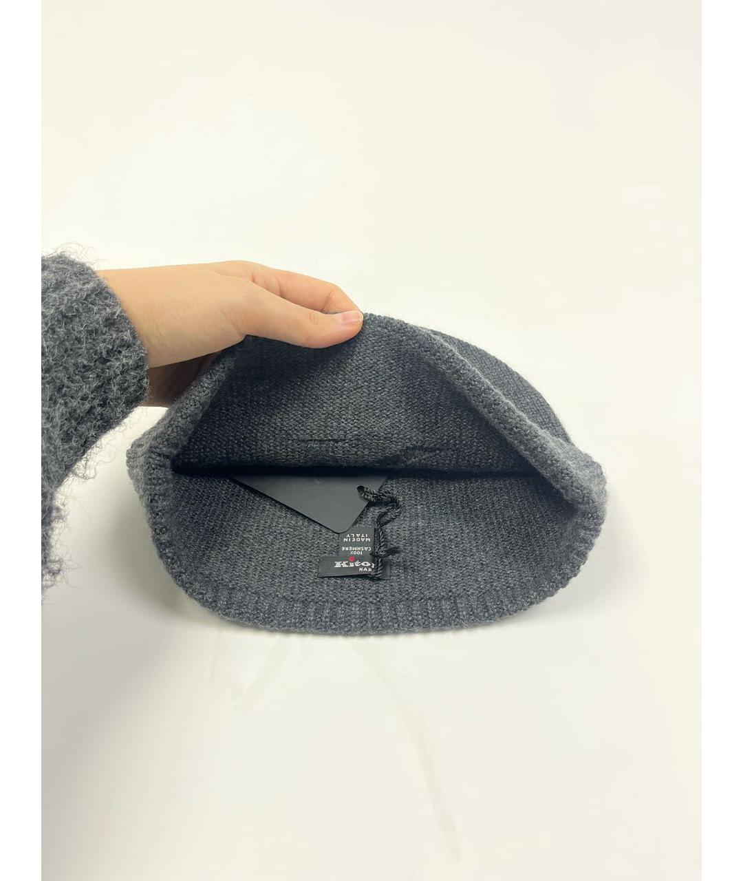 KITON Серая шерстяная шапка, фото 3