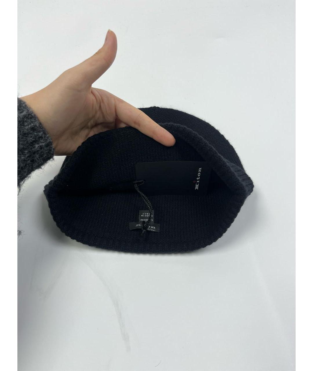KITON Черная шерстяная шапка, фото 3