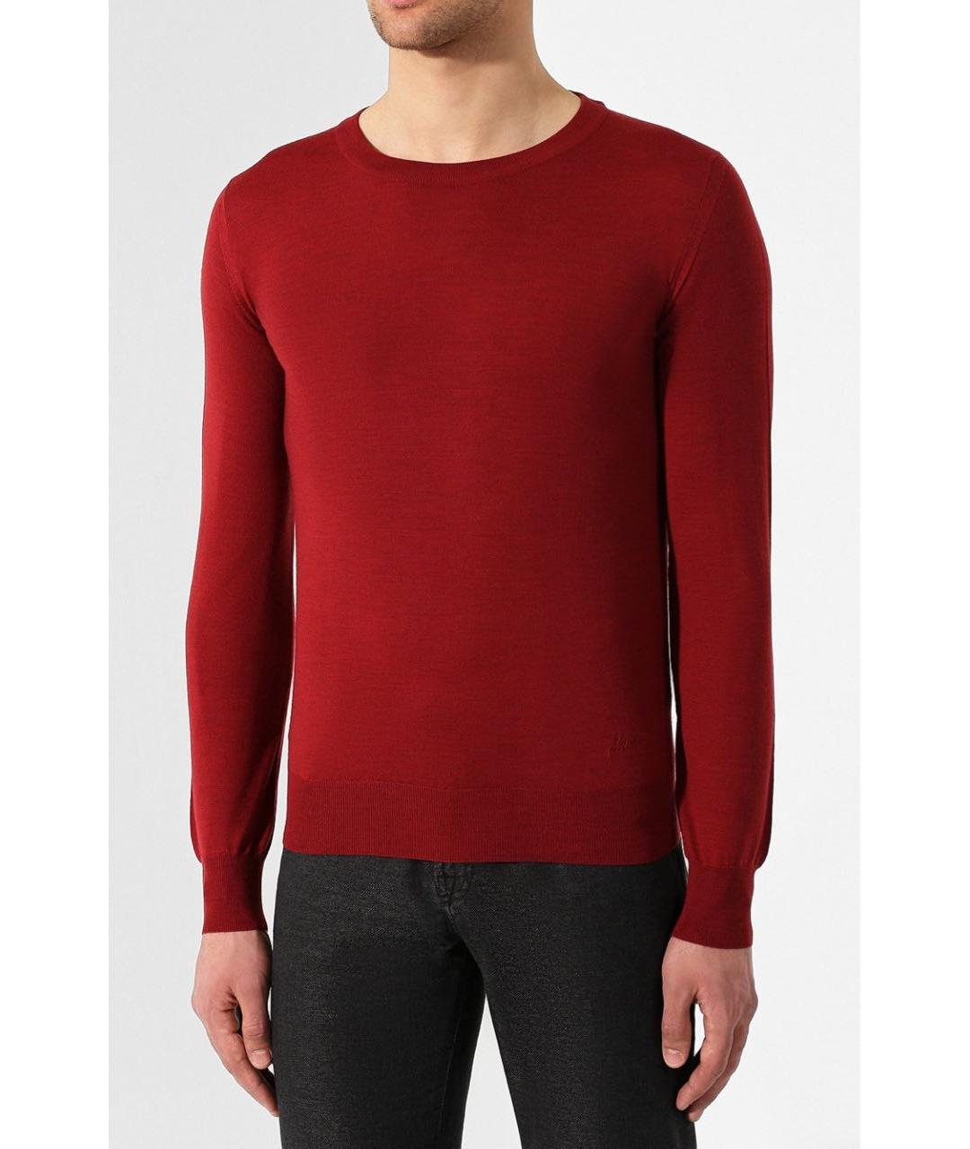 BRIONI Бордовый шерстяной джемпер / свитер, фото 2