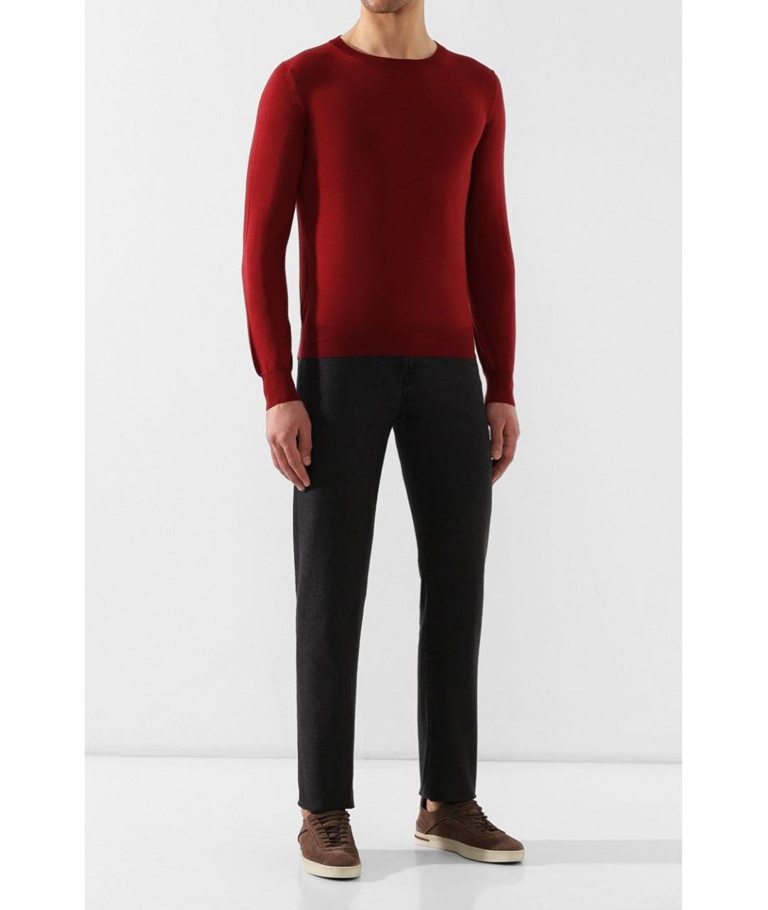 BRIONI Бордовый шерстяной джемпер / свитер, фото 3