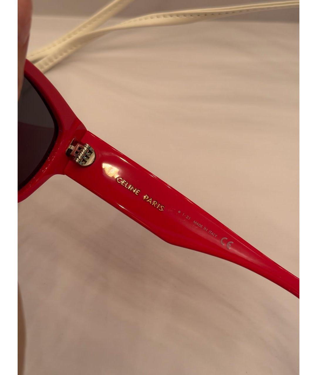 CELINE Красные пластиковые солнцезащитные очки, фото 4