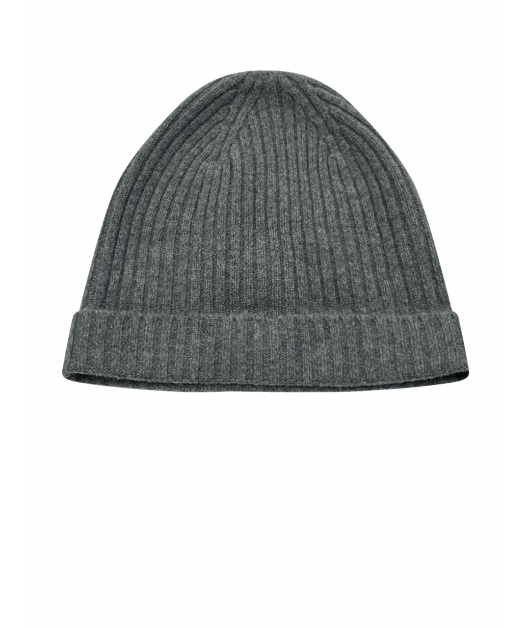 YVES SALOMON Серая шерстяная шапка, фото 1