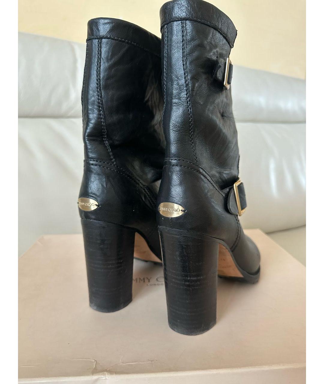 JIMMY CHOO Черные кожаные полусапоги, фото 7