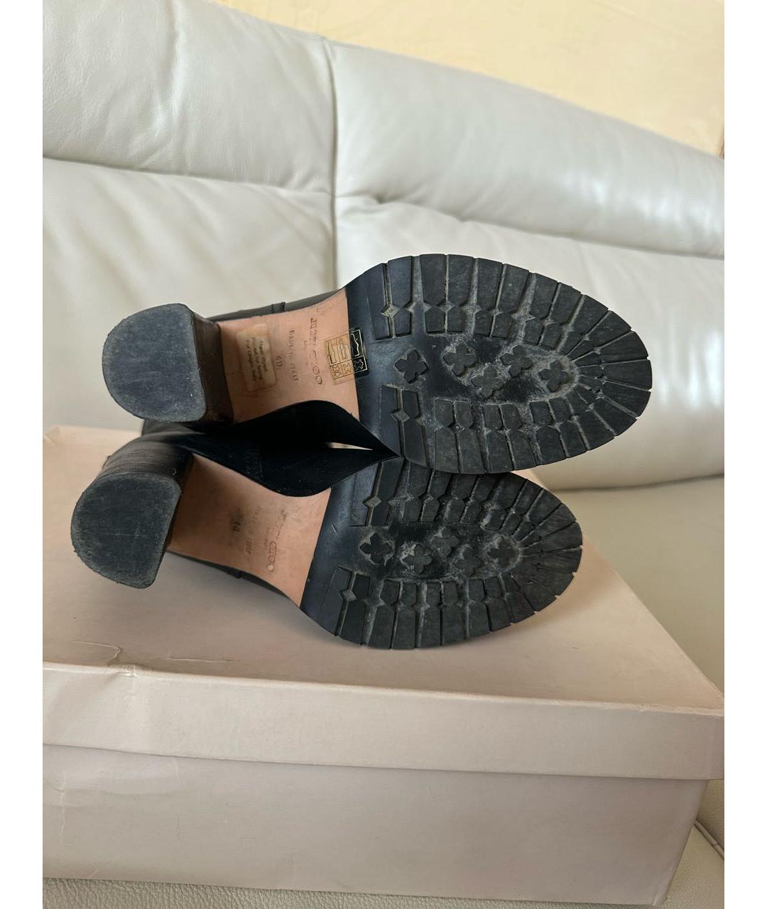 JIMMY CHOO Черные кожаные полусапоги, фото 8