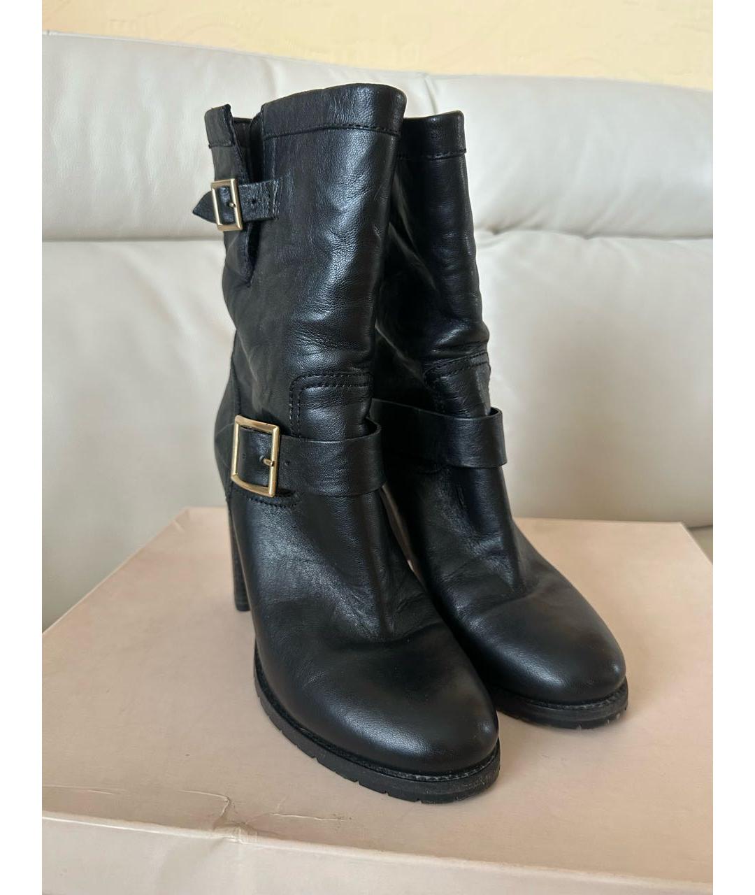 JIMMY CHOO Черные кожаные полусапоги, фото 2