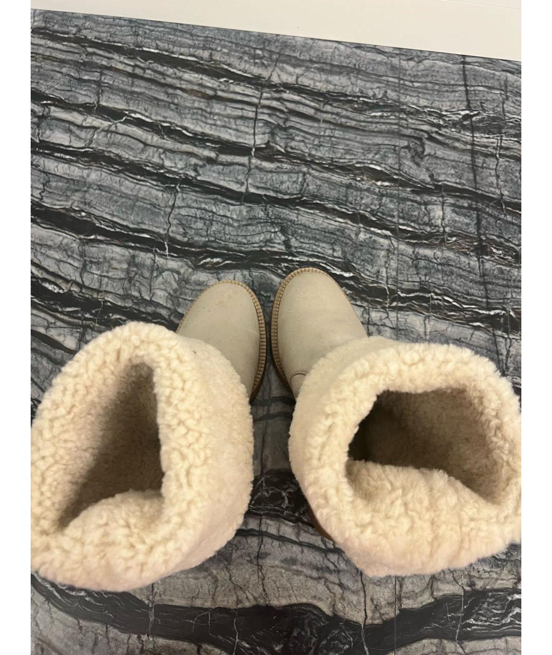 CHANEL Бежевые замшевые ботинки, фото 3