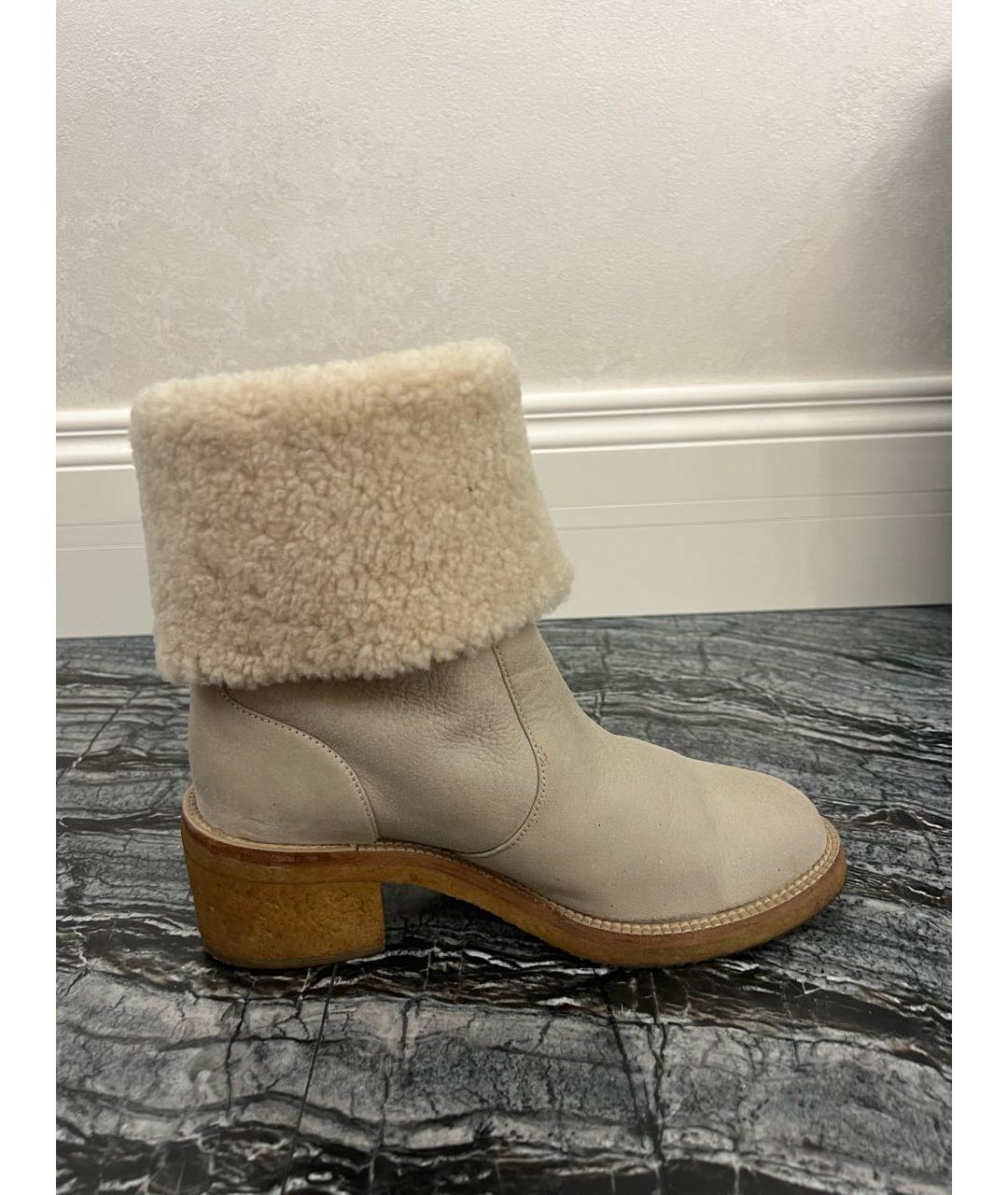 CHANEL Бежевые замшевые ботинки, фото 6