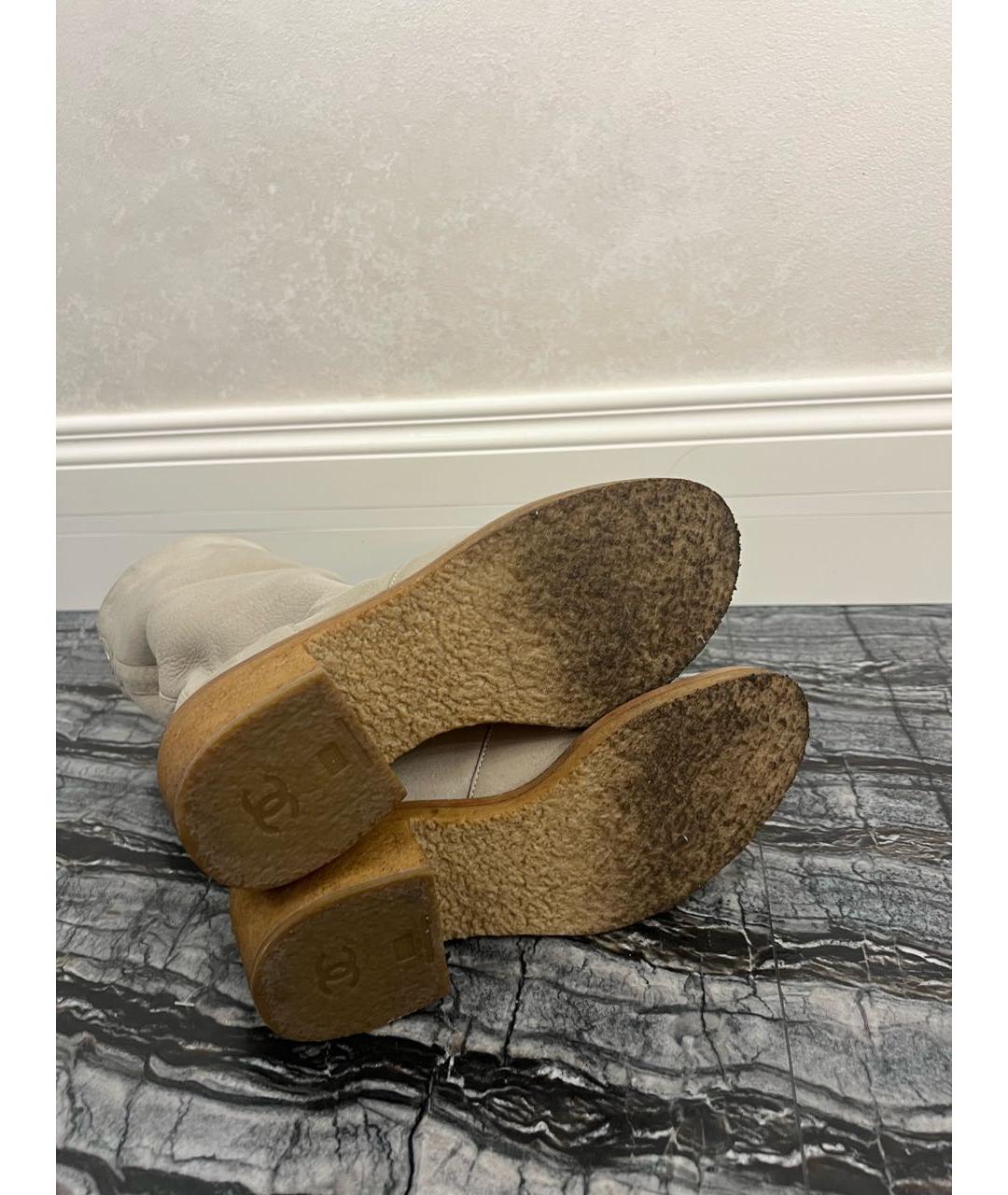 CHANEL Бежевые замшевые ботинки, фото 5