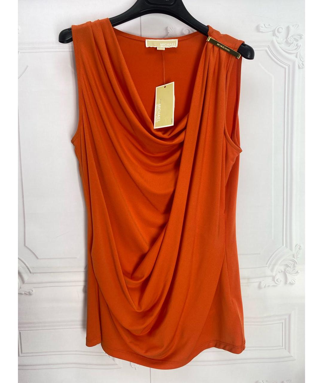 MICHAEL MICHAEL KORS Оранжевая полиэстеровая майка, фото 5
