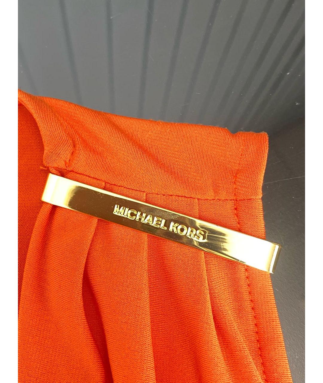 MICHAEL MICHAEL KORS Оранжевая полиэстеровая майка, фото 4