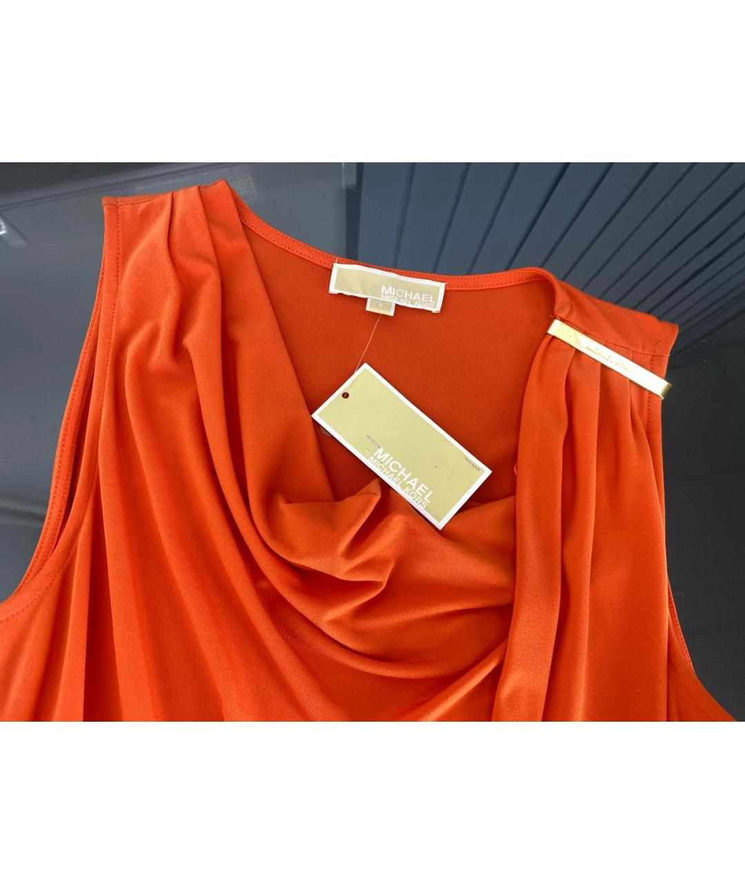 MICHAEL MICHAEL KORS Оранжевая полиэстеровая майка, фото 3