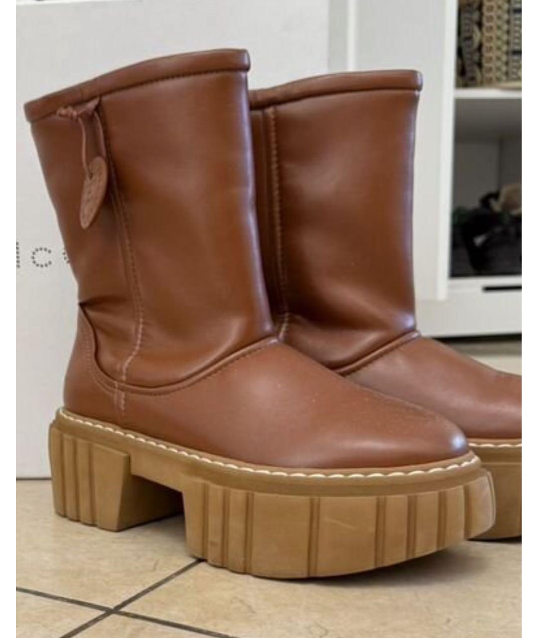 STELLA MCCARTNEY Коричневые кожаные ботинки, фото 3