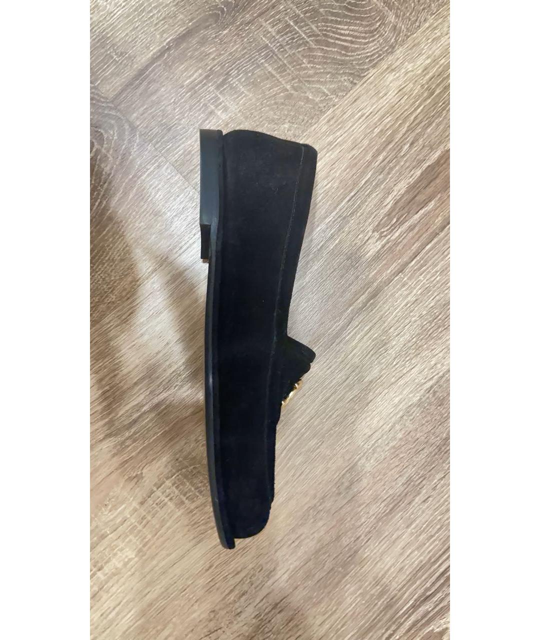 CHANEL Черные замшевые лоферы, фото 5