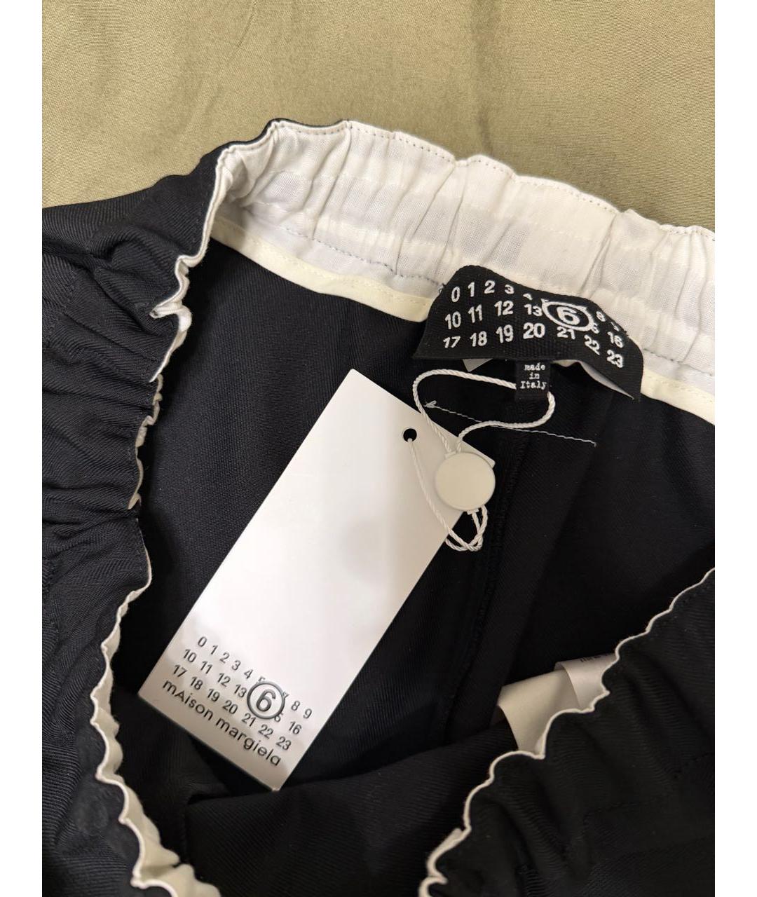 MM6 MAISON MARGIELA Черные хлопковые прямые брюки, фото 2