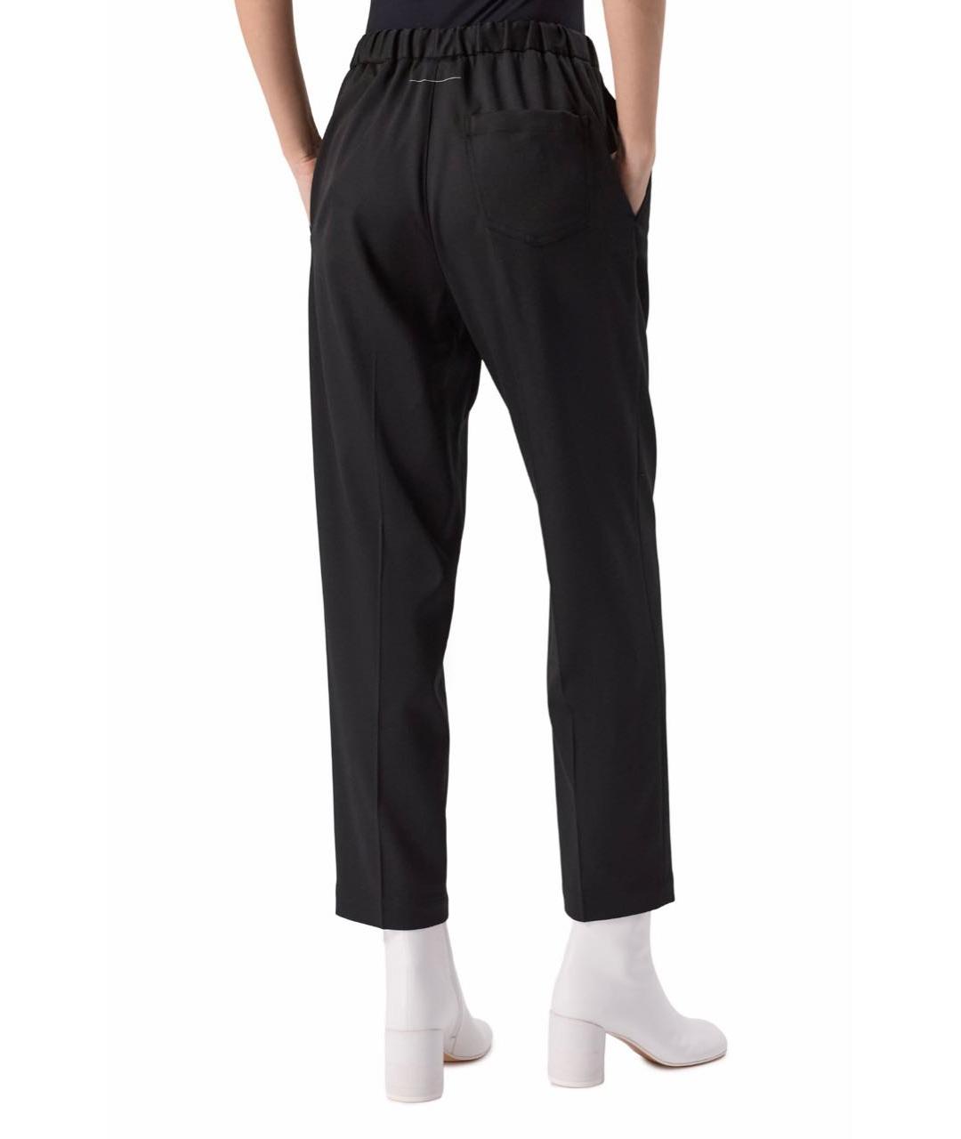 MM6 MAISON MARGIELA Черные хлопковые прямые брюки, фото 3