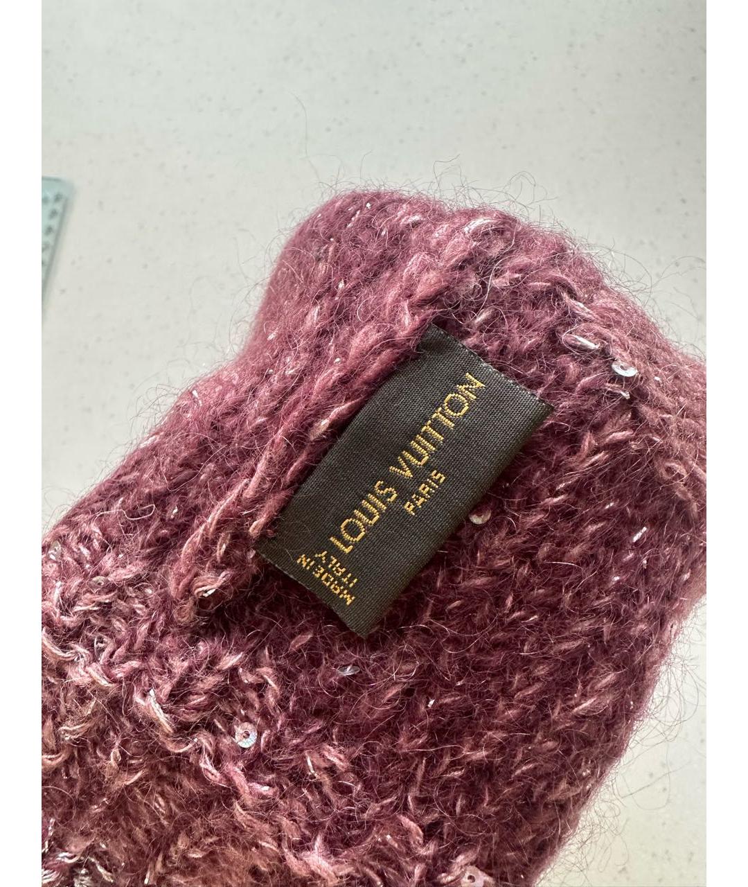 LOUIS VUITTON Бордовая шапка, фото 2