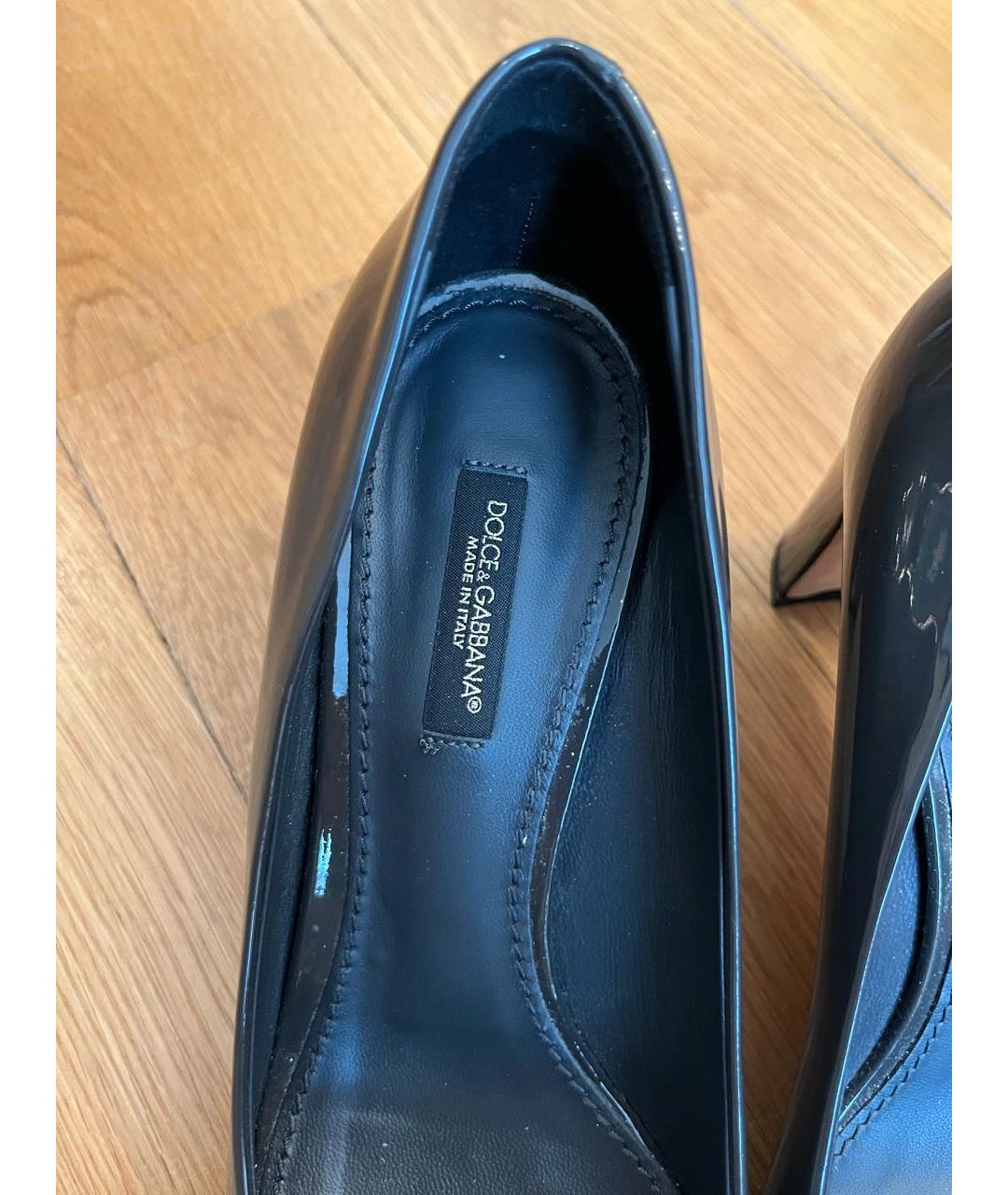 DOLCE&GABBANA Антрацитовые туфли из лакированной кожи, фото 7