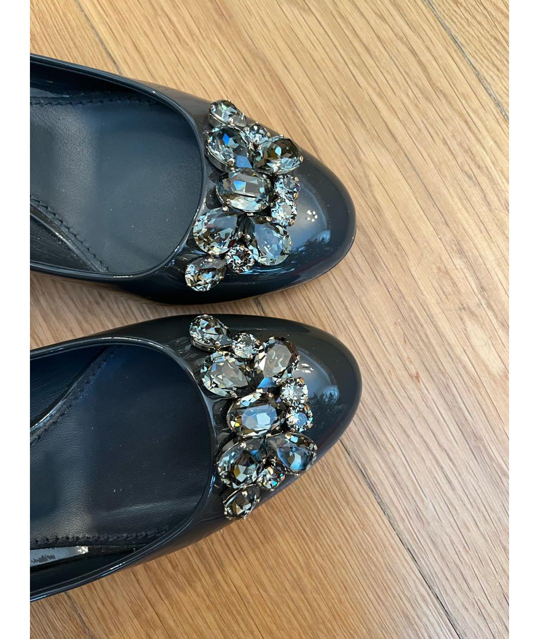 DOLCE&GABBANA Антрацитовые туфли из лакированной кожи, фото 6