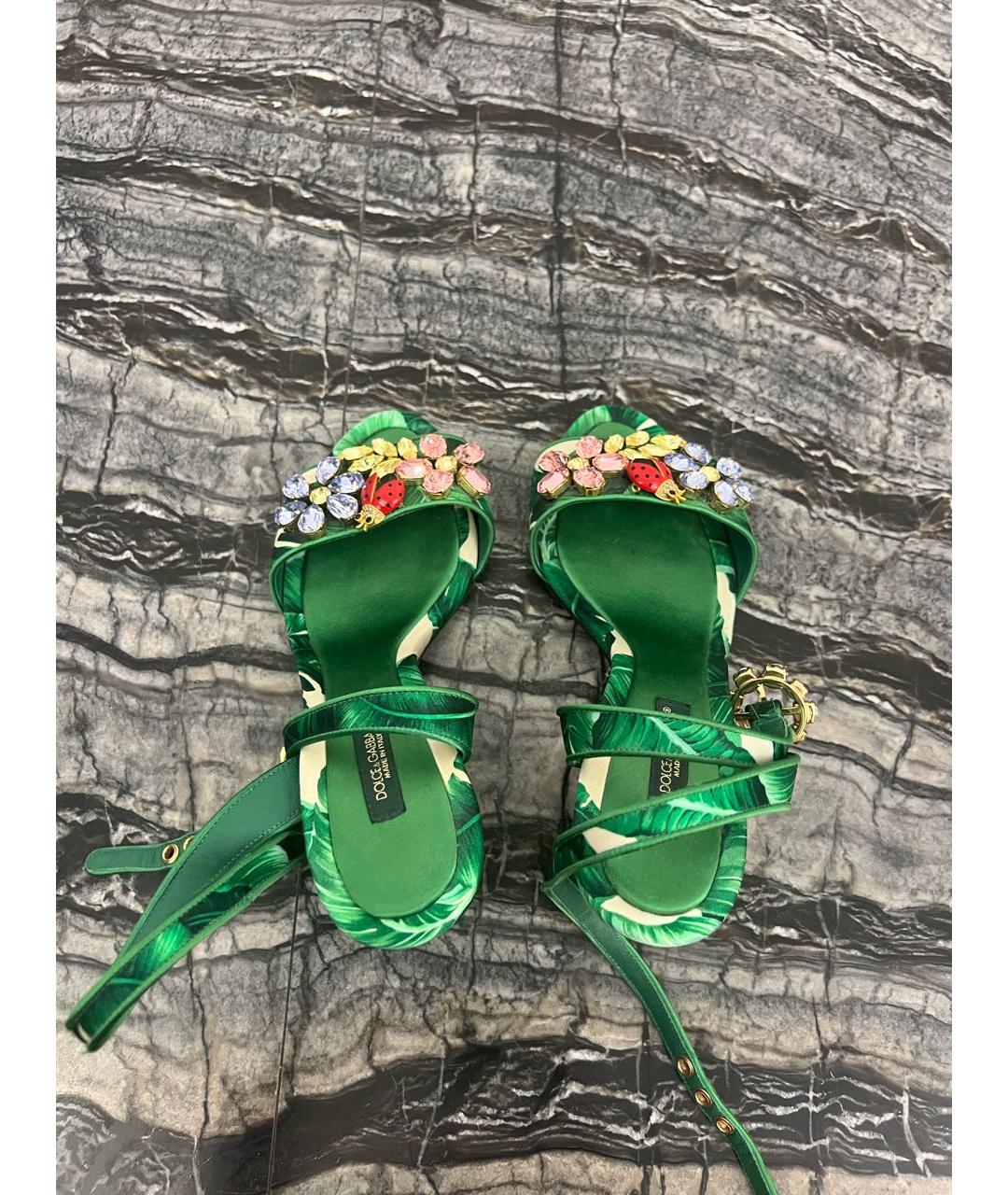 DOLCE&GABBANA Зеленые босоножки, фото 3