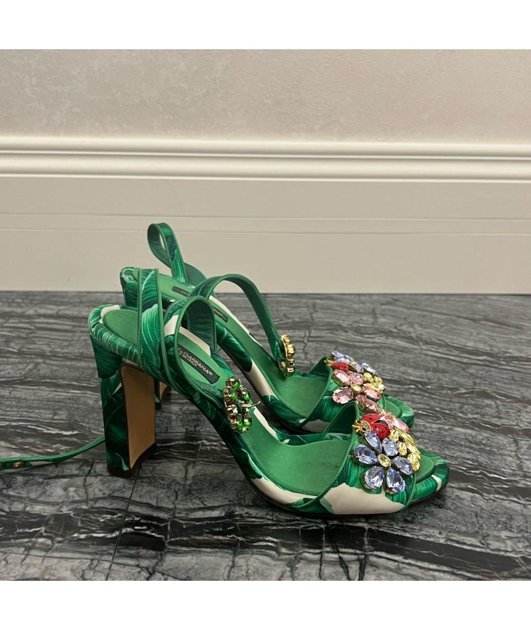 DOLCE&GABBANA Зеленые босоножки, фото 6