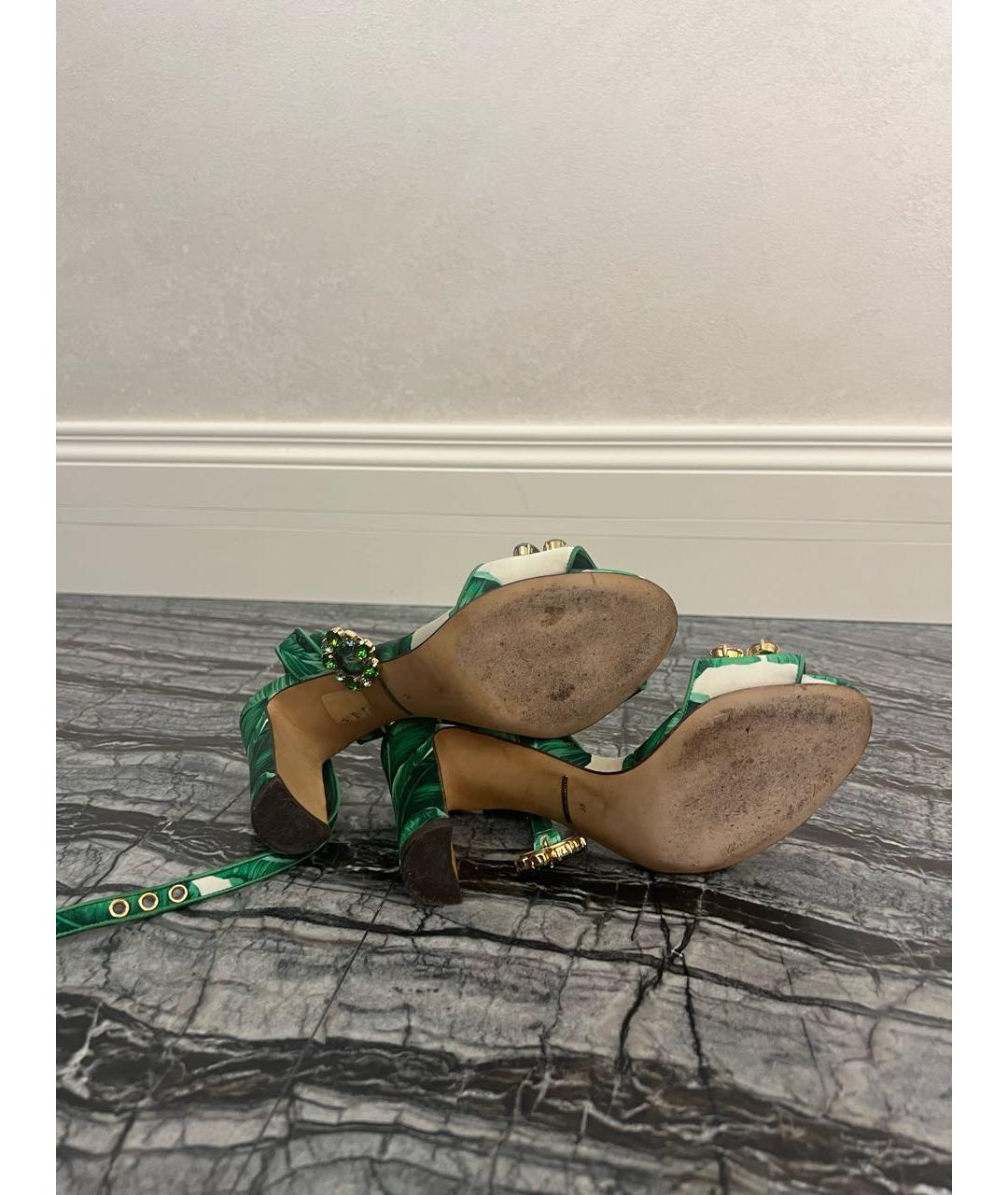 DOLCE&GABBANA Зеленые босоножки, фото 5