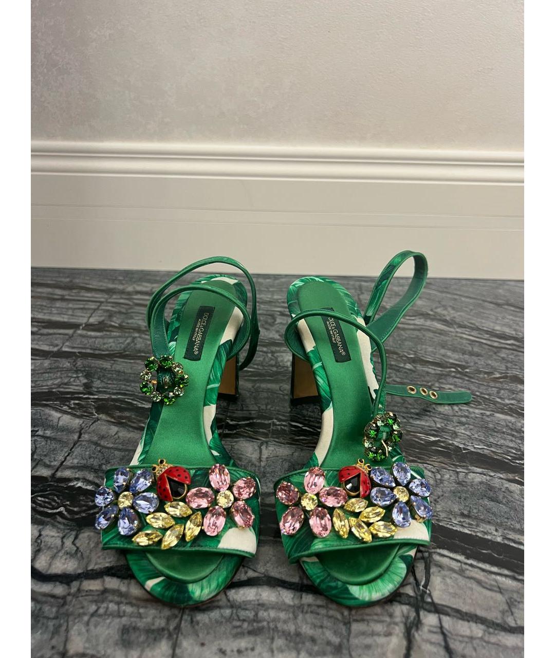DOLCE&GABBANA Зеленые босоножки, фото 2