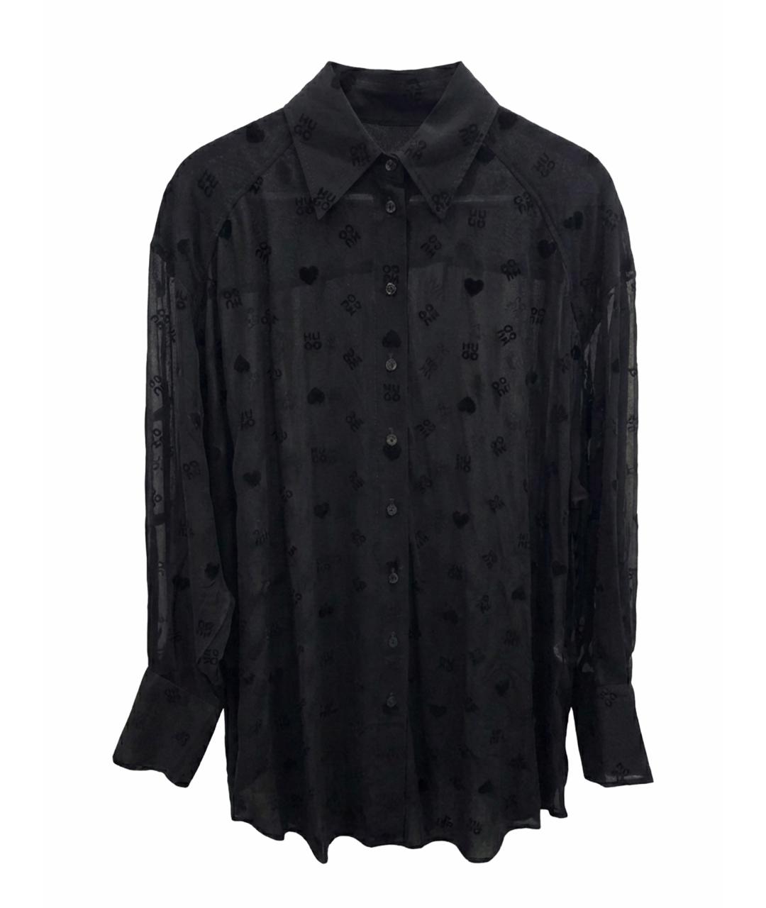 HUGO Черная вискозная блузы, фото 1