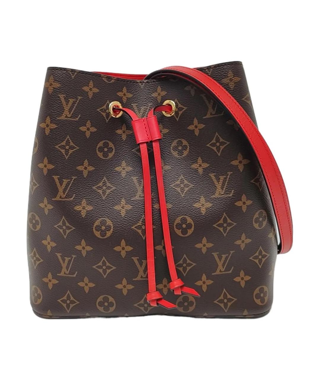 LOUIS VUITTON Красная кожаная сумка тоут, фото 9