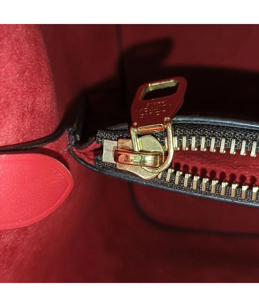 LOUIS VUITTON Красная кожаная сумка тоут, фото 6